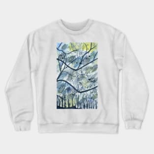 Abstract Trees Watercolor Painting Crewneck Sweatshirt